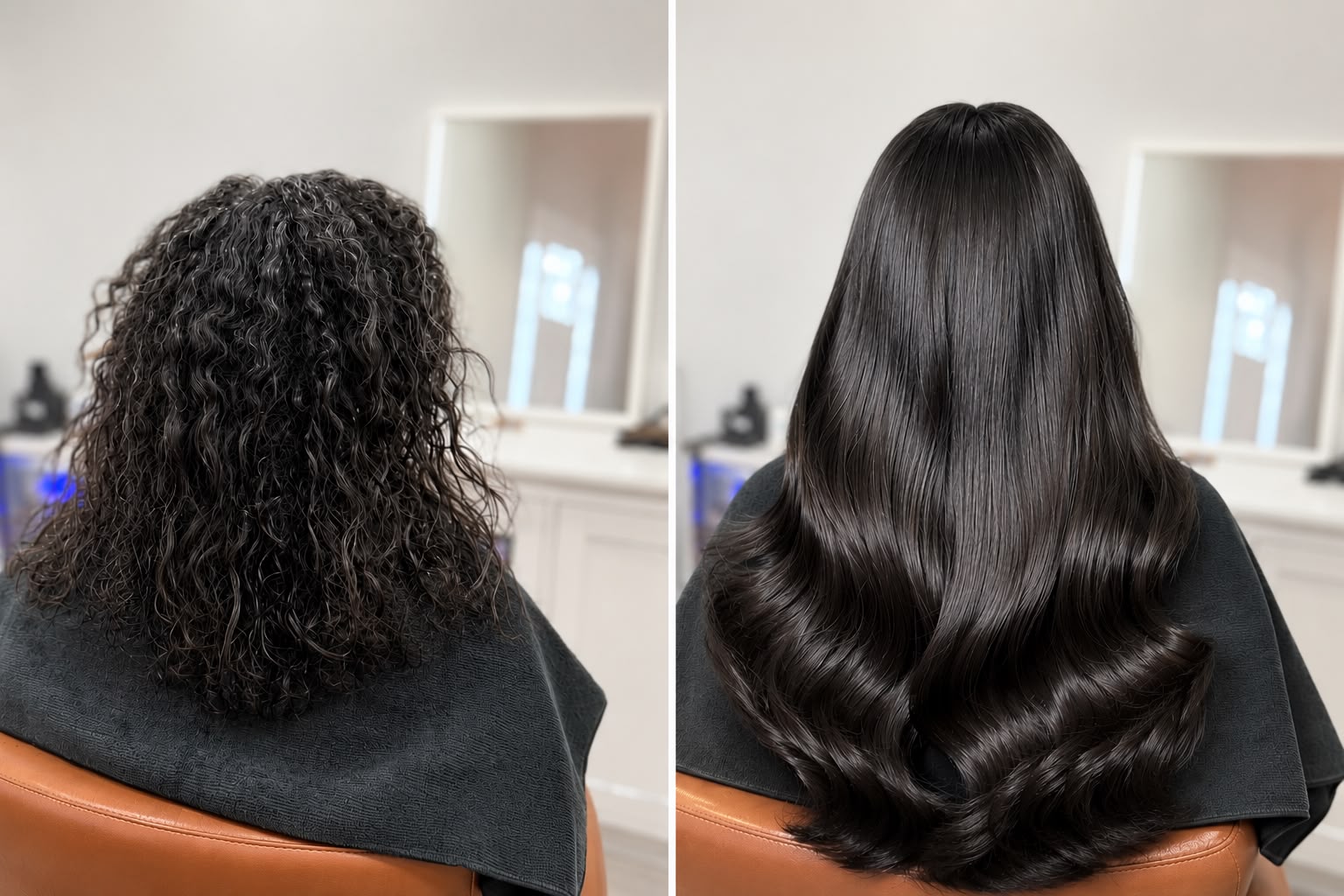 Keratin treatment before and after