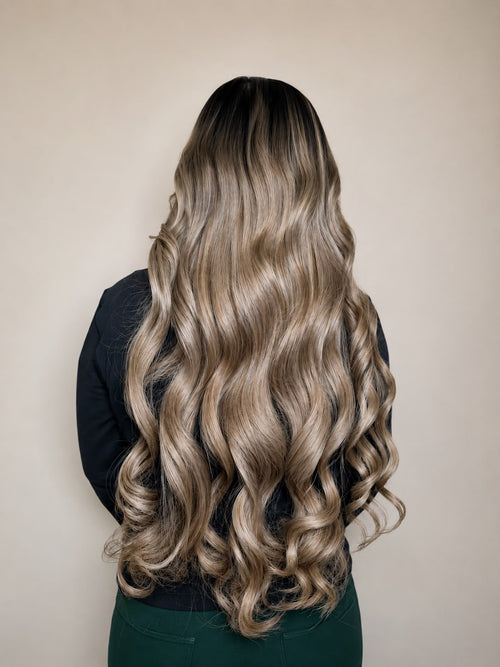 Balayage on long wavy hair