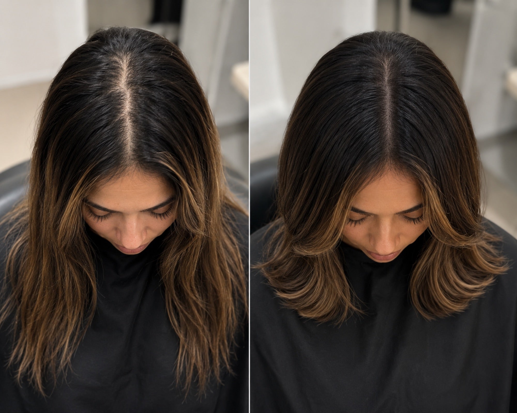 Hair cut finished in studio
