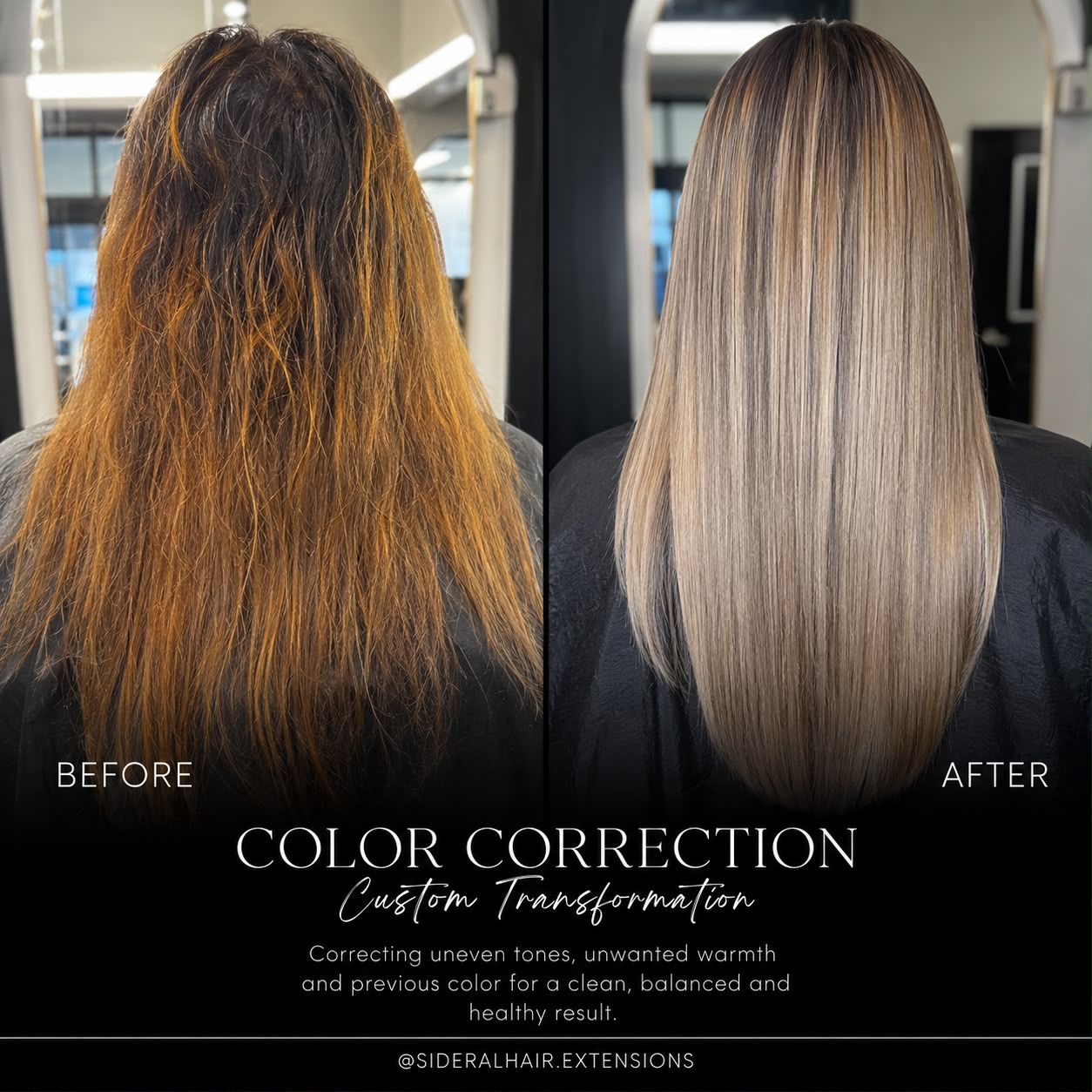 Color correction before and after